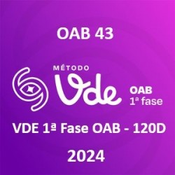 Cronograma VDE 1ª Fase OAB - 120 dias na 1ª fase da OAB 43 - Vício de uma Estudante 2024